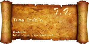 Tuma Irén névjegykártya